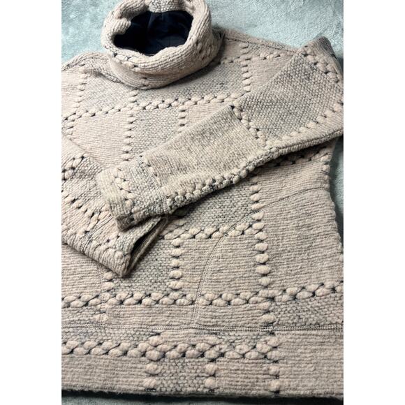 Prana Light Pink Breckenridge Pullover Sweater Wool Blend Medium TurtleNeck - Picture 2 of 8
